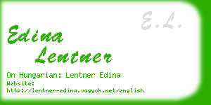 edina lentner business card